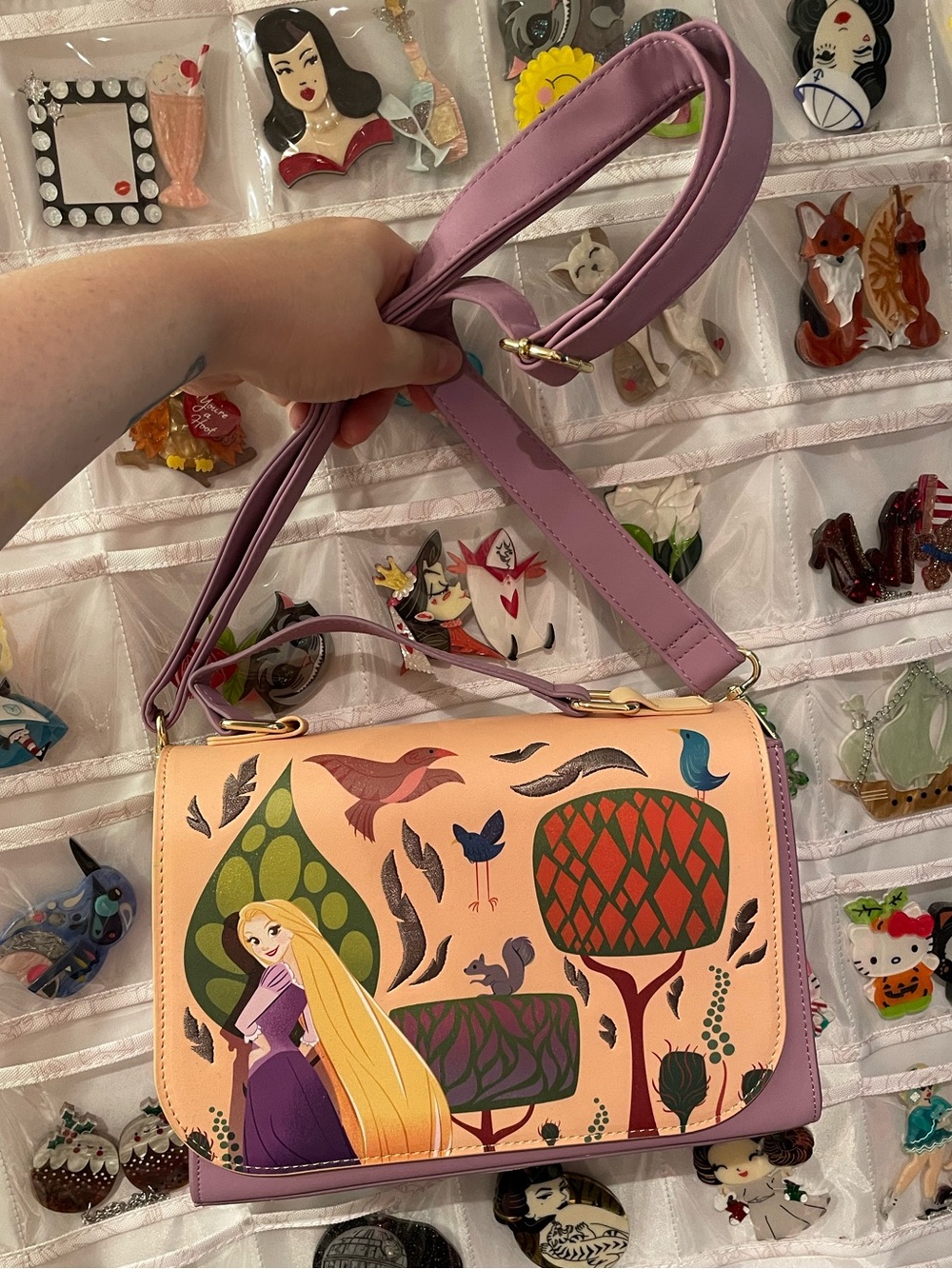NWOT Loungefly Disney Tangled Woodland Scene Crossbody Bag - Picture 13 of 13